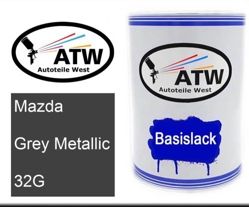 Mazda, Grey Metallic, 32G: 500ml Lackdose, von ATW Autoteile West.